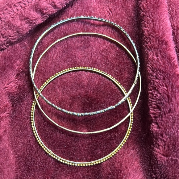 Elegant Gold and Silver Bangle Set - Picture 2 of 2